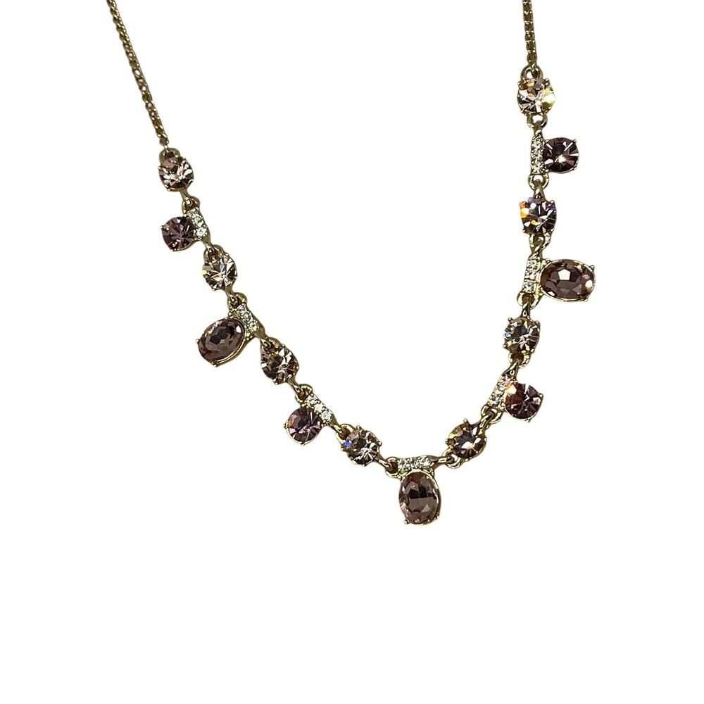 Givenchy Frontal Necklace Luxury Designer Elegant Chic Crystal Gold Tone NEW - Picture 11 of 15